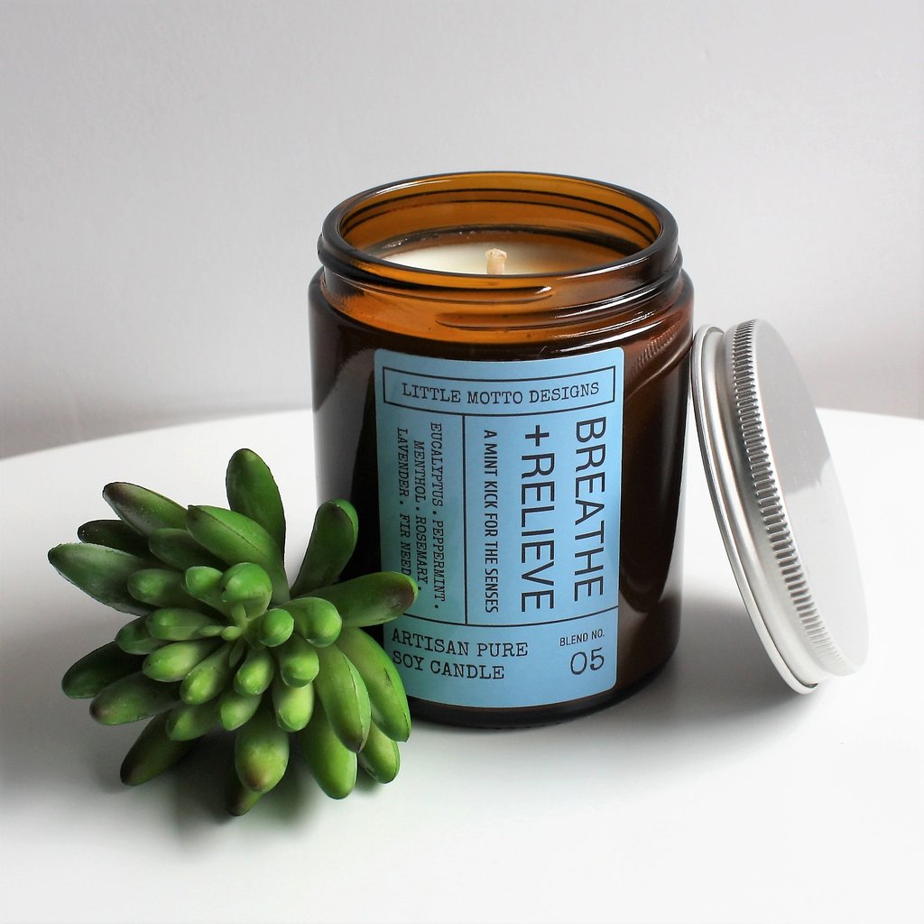 Little Motto Designs Breathe and Relieve Candle